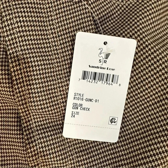 Sandrine Rose x Free People Houndstooth Button Trouser Dress Pant Size 24 NWT - Picture 6 of 12